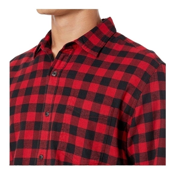 AMAZON Essentials Mens Regular Fit Buffalo Plaid Flannel Shirt Size S - Picture 3 of 7